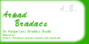 arpad bradacs business card