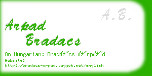 arpad bradacs business card